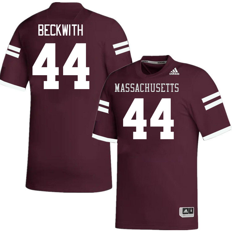 Massachusetts Minutemen #44 Aaron Beckwith College Football Jerseys Stitched-Maroon